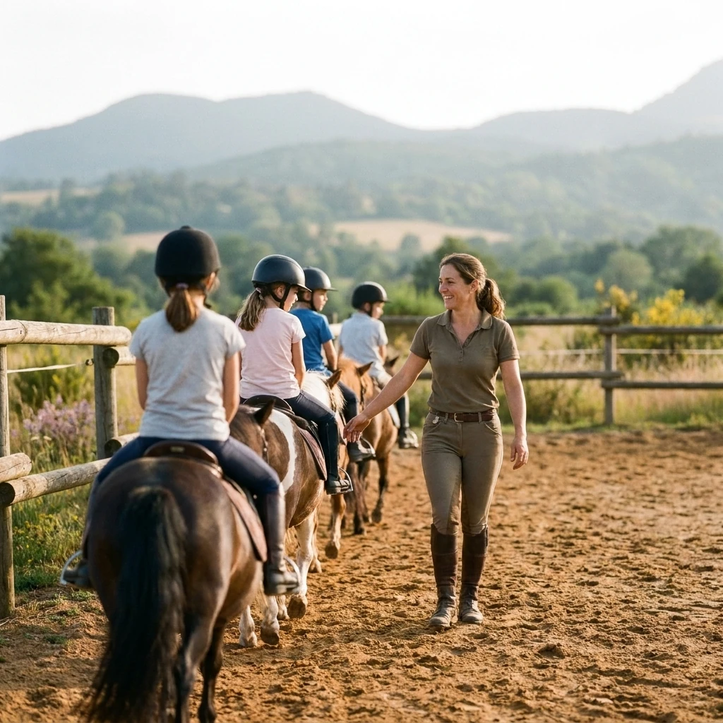 Cours de poney à Verneuil-en-Bourbonnais, Allier
